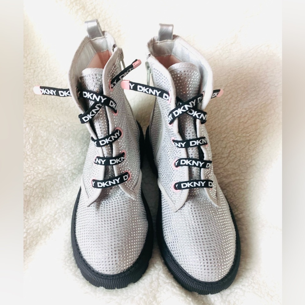 DKNY Rhinestone Combat Boots - Picture 4 of 10